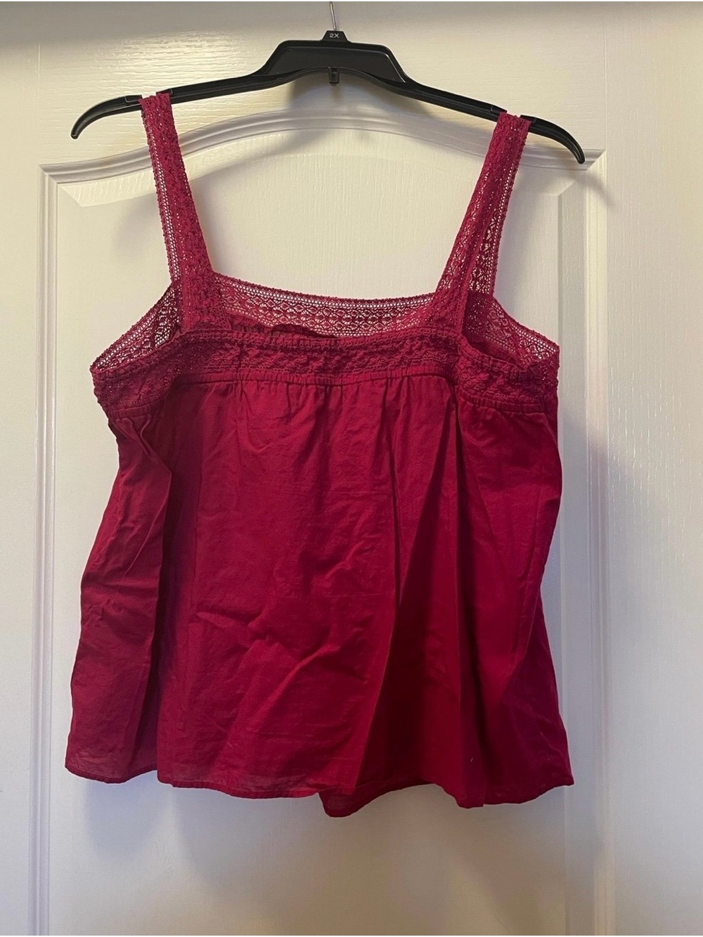 LOFT Raspberry-Red Lace Strap Camisole - Picture 2 of 4